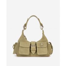 Sac Amelia En Cuir Suède Camel pour Femme - The Kooples