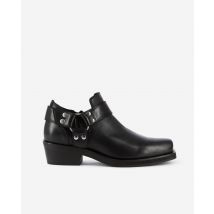 Botines Bajos Con Tiras De Piel Negra para Mujer - The Kooples