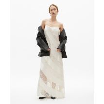 Robe Nuisette Longue En Soie Et Dentelle Écrue pour Femme - Taille 3 - The Kooples
