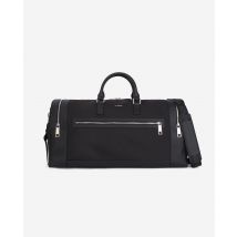 Sac Weekend En Cuir Et Toile Noir pour Homme - The Kooples