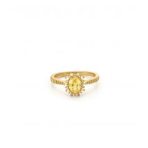 Ring With Colored Stones And Structured Band 124148Y