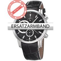 Bossart Ersatzband Leder BW-1104 schwarz silberne Schliesse