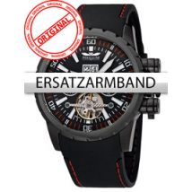 Perigaum Ersatzband Silikon P-1108-IB schwarz-rot schwarze Schliesse