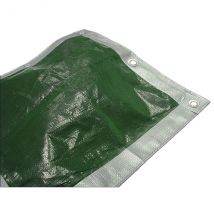 FAITHFULL Tarpaulin - Green / Silver - 3.6m x 2.7m FAITARP129
