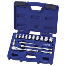 Carlyle Tools by NAPA SS14015M 15pc 1/4" Dr 6 Pt Socket Set Metric + Accessories