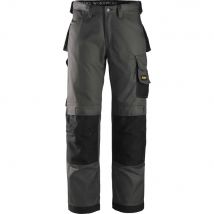 Snickers 3312 Mens DuraTwill Work Trousers Grey / Black 28" 32"