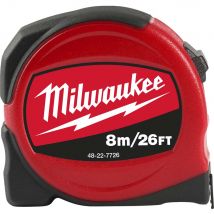 Milwaukee Slimline Tape Measure Imperial & Metric 25ft / 8m 25mm