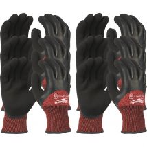 Milwaukee Winter Lined Cut Level 3 Work Gloves Black / Red M Pack of 12