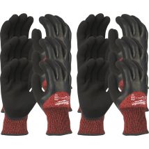 Milwaukee Winter Lined Cut Level 3 Work Gloves Black / Red L Pack of 12