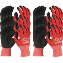 Milwaukee Cut Level 1 Dipped Work Gloves Black / Red M Pack of 12