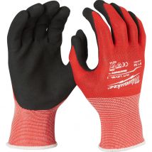 Milwaukee Cut Level 1 Dipped Work Gloves Black / Red S Pack of 12