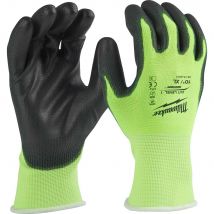 Milwaukee Hi Vis Cut Level 1 Dipped Work Gloves Black / Yellow XL Pack of 1