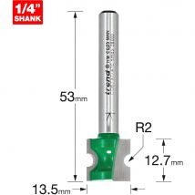 Trend CRAFTPRO Staff Bead Router Cutter 2mm 12.7mm 1/4"