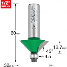 Trend CRAFTPRO Chamfer Bearing Guided Router Cutter 32mm 12.7mm 1/2"
