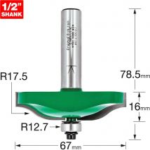 Trend CRAFTPRO Ogee Panel Mould Bearing Guided Router Cutter 67mm 16mm 1/2"