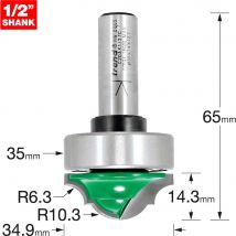 Trend CRAFTPRO Bearing Guided Classic Decor Router Cutter 35mm 14.3mm 1/2"