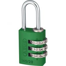 Abus 145 Series Aluminium Combination Padlock 20mm Green Standard