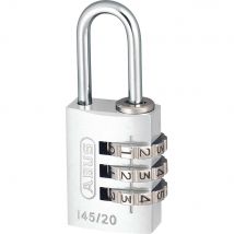 Abus 145 Series Aluminium Combination Padlock 20mm Silver Standard
