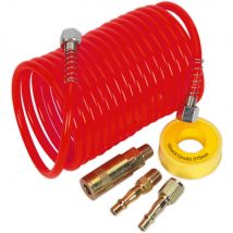 Sealey AHK03 Coiled Air Line Hose Kit 5mm 5m