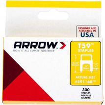 Arrow T59 Insulated Staples 6mm Clear Pack of 300