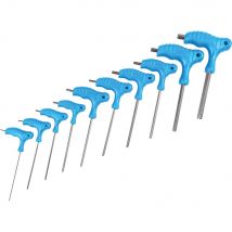 BlueSpot 10 Piece T Handle Hex Key Set and Storage Rack