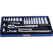BlueSpot 24 Piece 1/4" Drive Hexagon Socket Set 1/4"