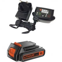 Black and Decker Genuine 18v Li-ion Battery and Charger Pack 2ah 2ah