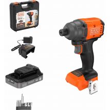 Black and Decker BLIM78 18v Cordless Brushless Impact Driver 1 x 2.5ah Li-ion Charger Case & Accessories
