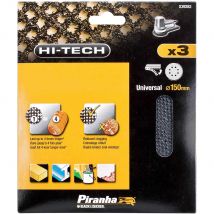 Black and Decker Piranha Hi Tech Quick Fit Mesh ROS Sanding Sheets 150mm 150mm Assorted Pack of 3