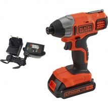 Black and Decker BDCIM18 18v Cordless Impact Driver 1 x 1.5ah Li-ion Battery Charger No Case