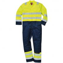 BizFlame Pro Flame Resistant Hi Vis Coverall Yellow / Navy 4XL