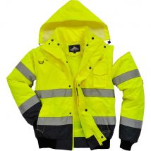Oxford Weave 300D Class 3 Hi Vis Contrast BomberJacket Yellow / Navy 4XL