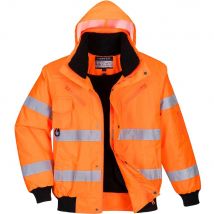 Oxford Weave 300D Class 3 Hi Vis Bomber Jacket Orange XS