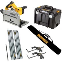 DeWalt DWS520KT Plunge Cut Circular Saw and Guide Rail Kit 240v