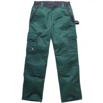 Dickies Mens Industry 300 Two Tone Work Trousers Green / Black 42" 33"