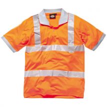 Dickies Mens Hi Vis GO/RT Polo Shirt Orange M
