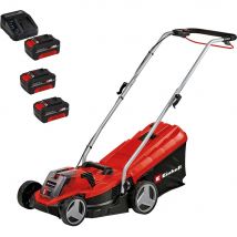 Einhell GE-CM 18/33 Li 18v Cordless Brushless Lawnmower 330mm 3 x 4ah Li-ion Battery Charger