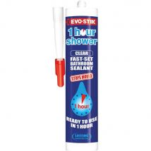 Evo-stik 1 Hour Shower Silicone Sealant Clear 310ml