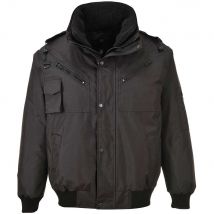Oxford Weave 300D 4 in 1 Waterproof Bomber Jacket Black M