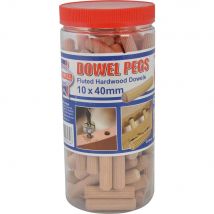 Faithfull Fluted Wood Dowels 10mm 40mm Pack of 100