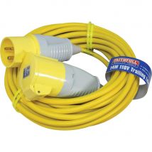 Faithfull Extension Trailing Lead 32amp 2.5mm Yellow Cable 110v 14m