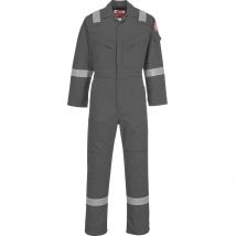 BizFlame Mens Flame Resistant Super Lightweight Antistatic Coverall Grey M 32"