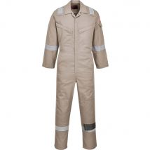 BizFlame Mens Flame Resistant Super Lightweight Antistatic Coverall Khaki L 32"