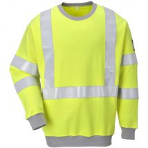 Modaflame Mens Flame Resistant Hi Vis Sweatshirt Yellow L