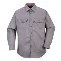 BizFlame Mens Flame Resistant Work Shirt Grey 4XL