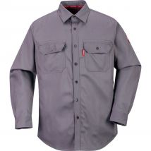 BizFlame Mens Flame Resistant Work Shirt Grey 4XL