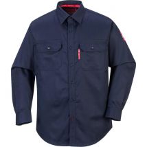 BizFlame Mens Flame Resistant Work Shirt Navy 5XL