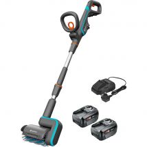 Gardena AQUABRUSH P4A 18v Cordless Patio and Surface Cleaner 2 x 4ah Li-ion Battery Charger