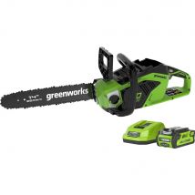 Greenworks GD40CS15 40v Cordless Brushless Chainsaw 350mm 1 x 2ah Li-ion Battery Charger