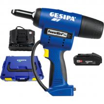 Gesipa PowerBird Pro Gold Edition Cordless Riveter 1 x 2ah Li-ion Battery Charger Case